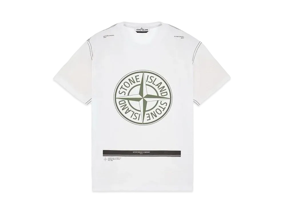 Stone Island 20892 COTTON JERSEY 'ULTRA INSTITUTIONAL ONE' PRINT_REGULAR FIT "White"