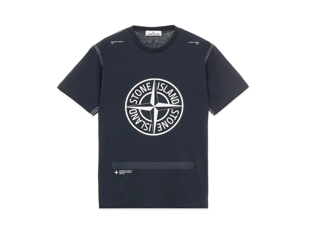 Stone Island 20892 COTTON JERSEY 'ULTRA INSTITUTIONAL ONE' PRINT_REGULAR FIT "Blue"