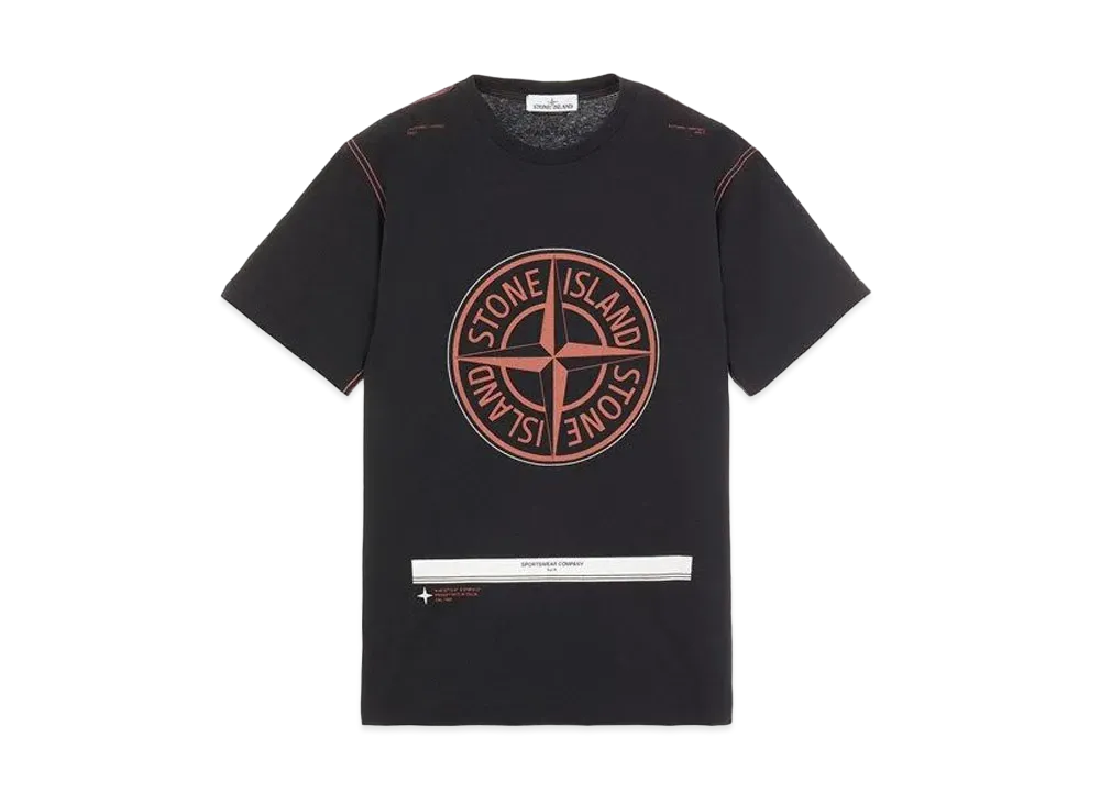 Stone Island 20892 COTTON JERSEY 'ULTRA INSTITUTIONAL ONE' PRINT_REGULAR FIT "Black"