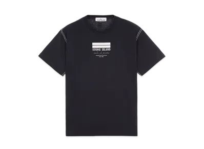 Stone Island 20894 COTTON JERSEY 'ULTRA INSTITUTIONAL THREE' PRINT_REGULAR FIT "Blue"