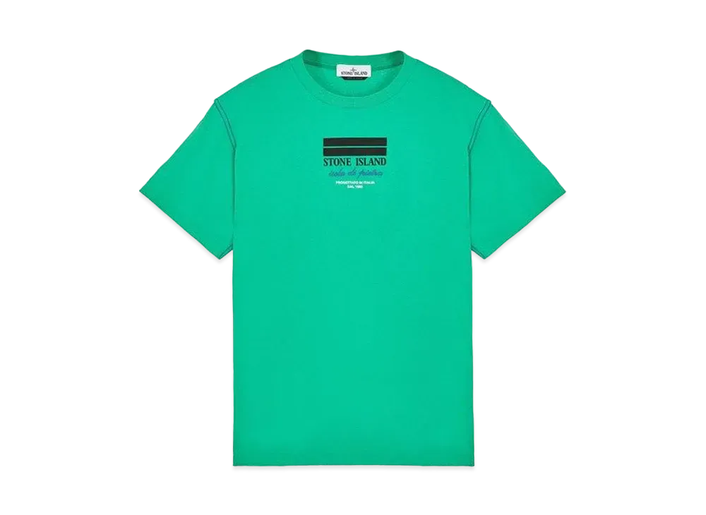 Stone Island 20894 COTTON JERSEY 'ULTRA INSTITUTIONAL THREE' PRINT_REGULAR FIT "Green"