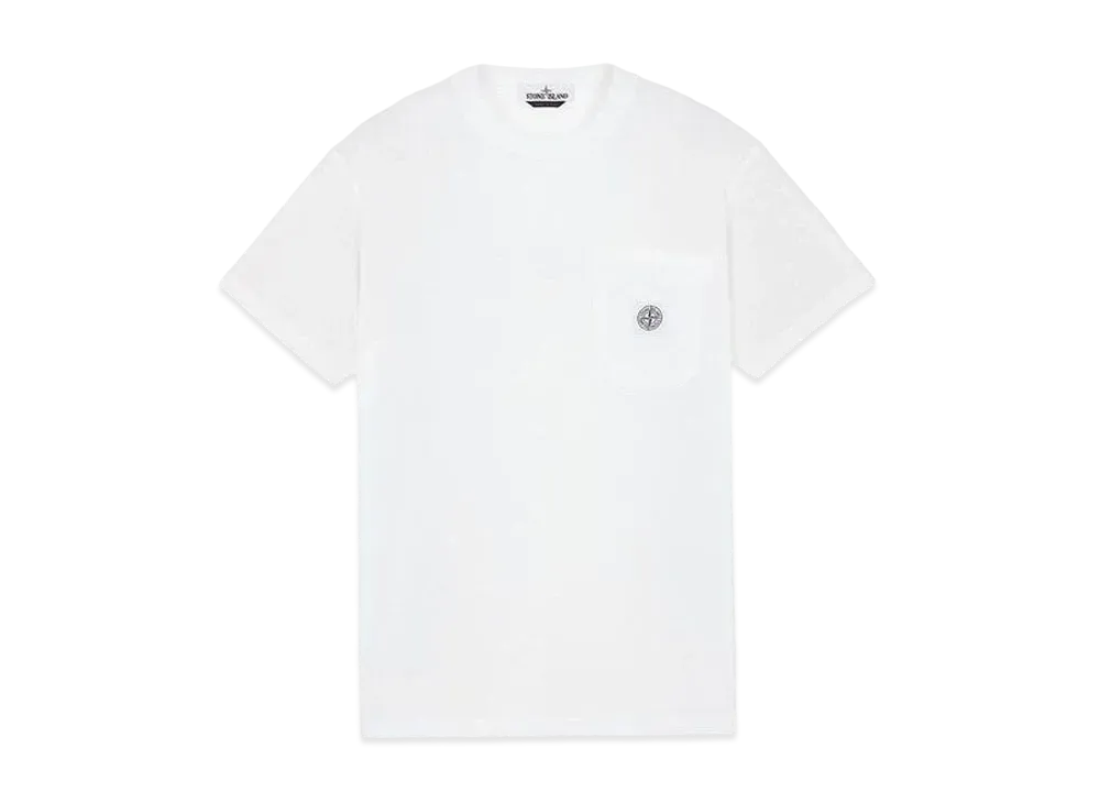 Stone Island 21942 COTTON JERSEY 'FISSATO' EFFECT_SLIM FIT "White"