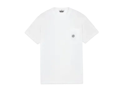 Stone Island 21942 COTTON JERSEY 'FISSATO' EFFECT_SLIM FIT "White"