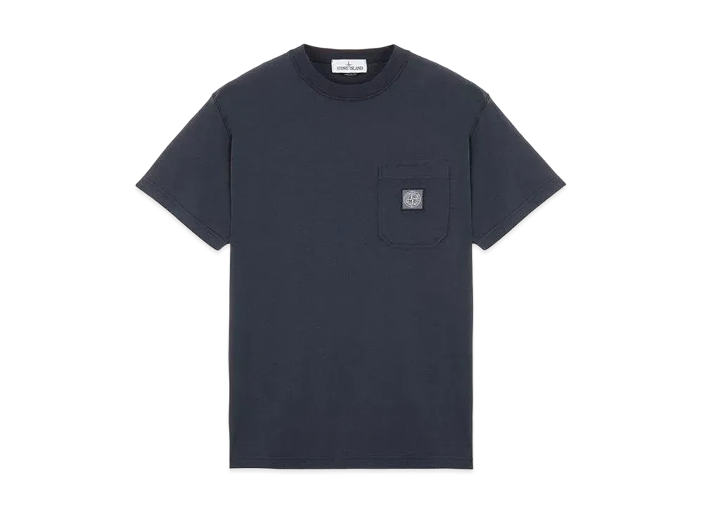 Stone Island 21942 COTTON JERSEY 'FISSATO' EFFECT_SLIM FIT "Blue"