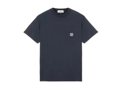 Stone Island 21942 COTTON JERSEY 'FISSATO' EFFECT_SLIM FIT "Blue"