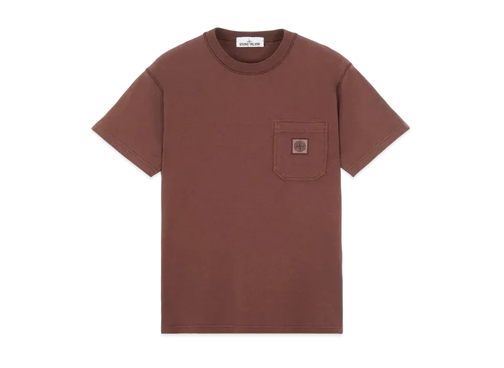 Stone Island 21942 COTTON JERSEY 'FISSATO' EFFECT_SLIM FIT "Mahogany Brown"