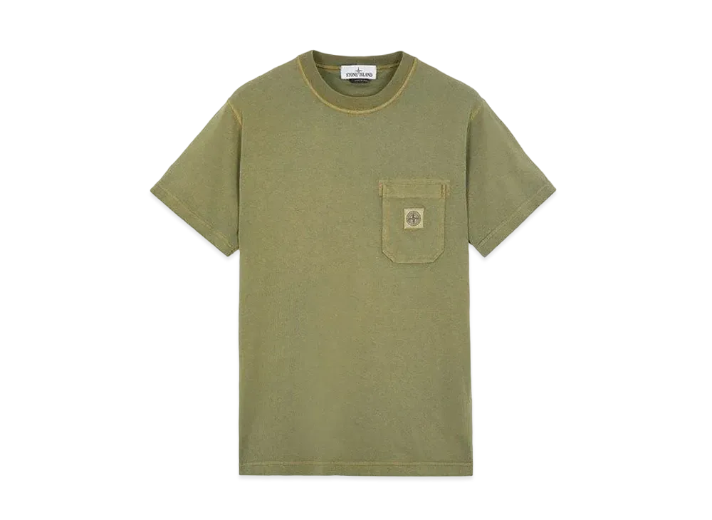 Stone Island 21942 COTTON JERSEY 'FISSATO' EFFECT_SLIM FIT "Sage Green"