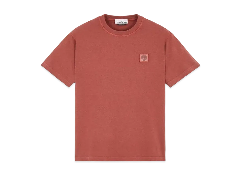 Stone Island 23742 20/1 COTTON JERSEY 'FISSATO' EFFECT_SLIM FIT "Brick Red"