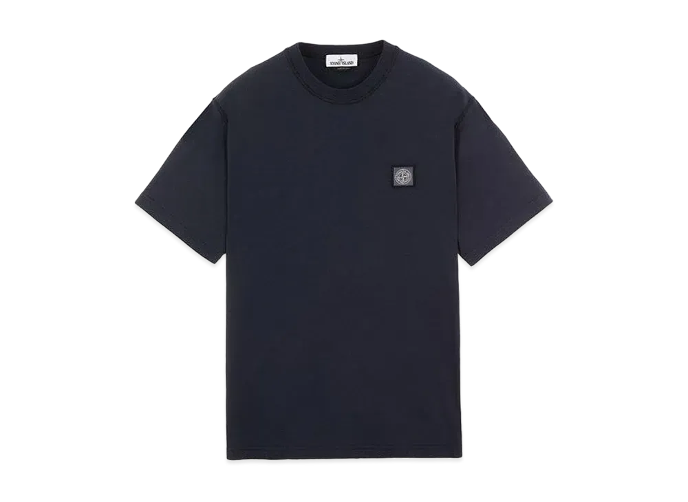 Stone Island 23742 20/1 COTTON JERSEY 'FISSATO' EFFECT_SLIM FIT "Blue"