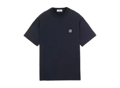 Stone Island 23742 20/1 COTTON JERSEY 'FISSATO' EFFECT_SLIM FIT "Blue"