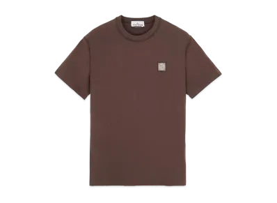 Stone Island 23742 20/1 COTTON JERSEY 'FISSATO' EFFECT_SLIM FIT "Dark Brown"