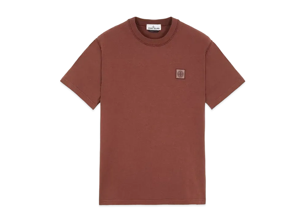 Stone Island 23742 20/1 COTTON JERSEY 'FISSATO' EFFECT_SLIM FIT "Mahogany Brown"