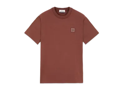 Stone Island 23742 20/1 COTTON JERSEY 'FISSATO' EFFECT_SLIM FIT "Mahogany Brown"