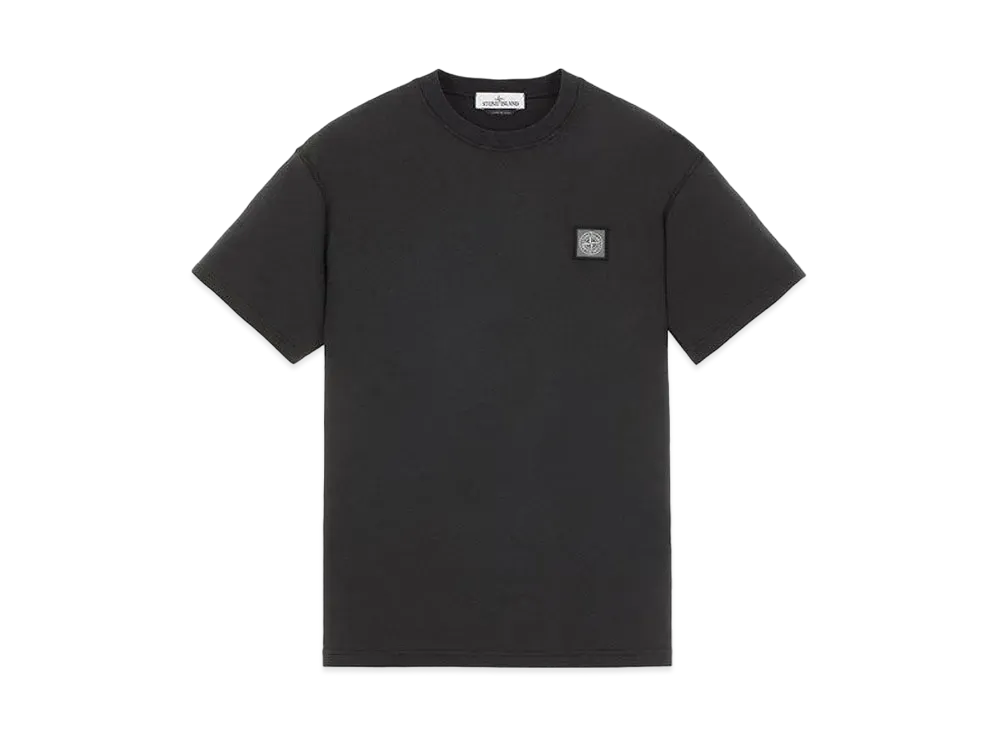 Stone Island 23742 20/1 COTTON JERSEY 'FISSATO' EFFECT_SLIM FIT "Black"
