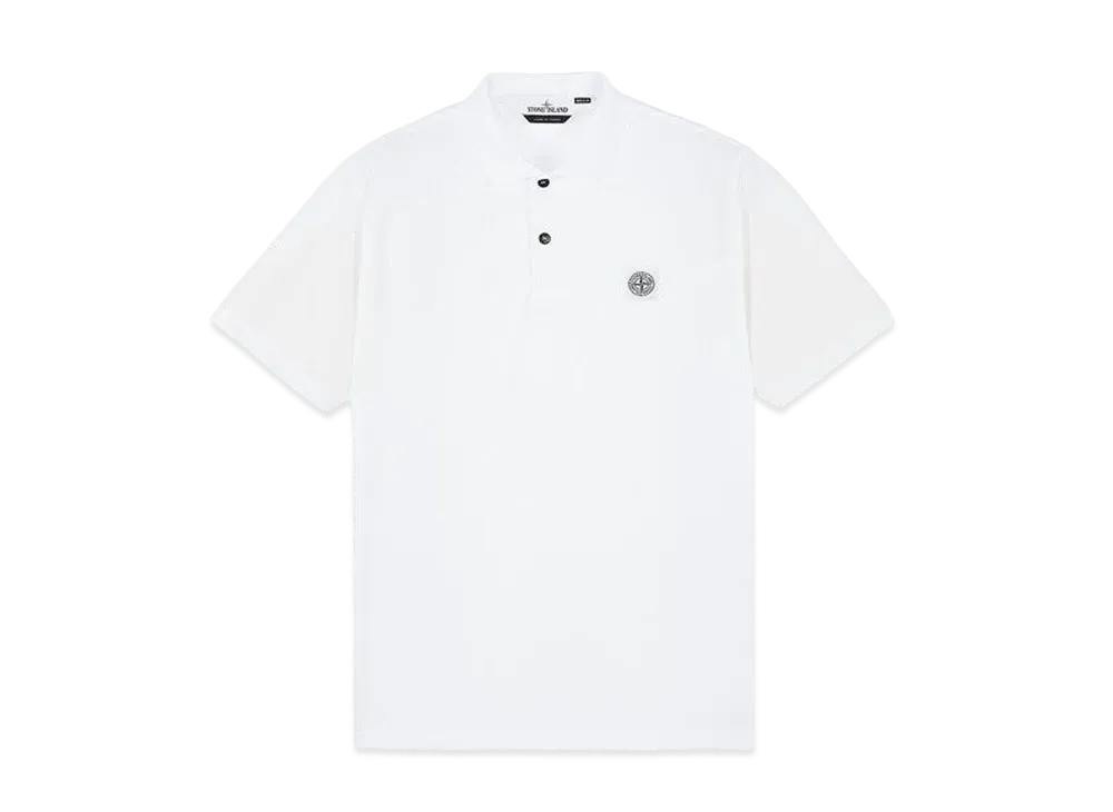 Stone Island 22R39 50/2 COTTON PIQUE_REGULAR FIT "White"