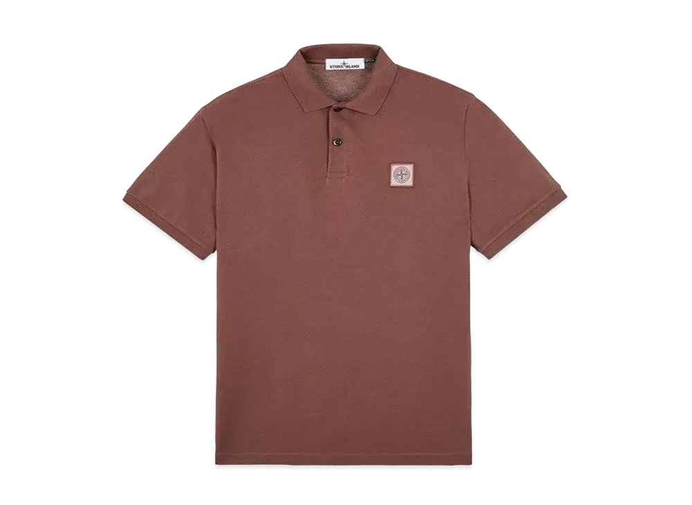 Stone Island 22R39 50/2 COTTON PIQUE_REGULAR FIT "Mahogany Brown"