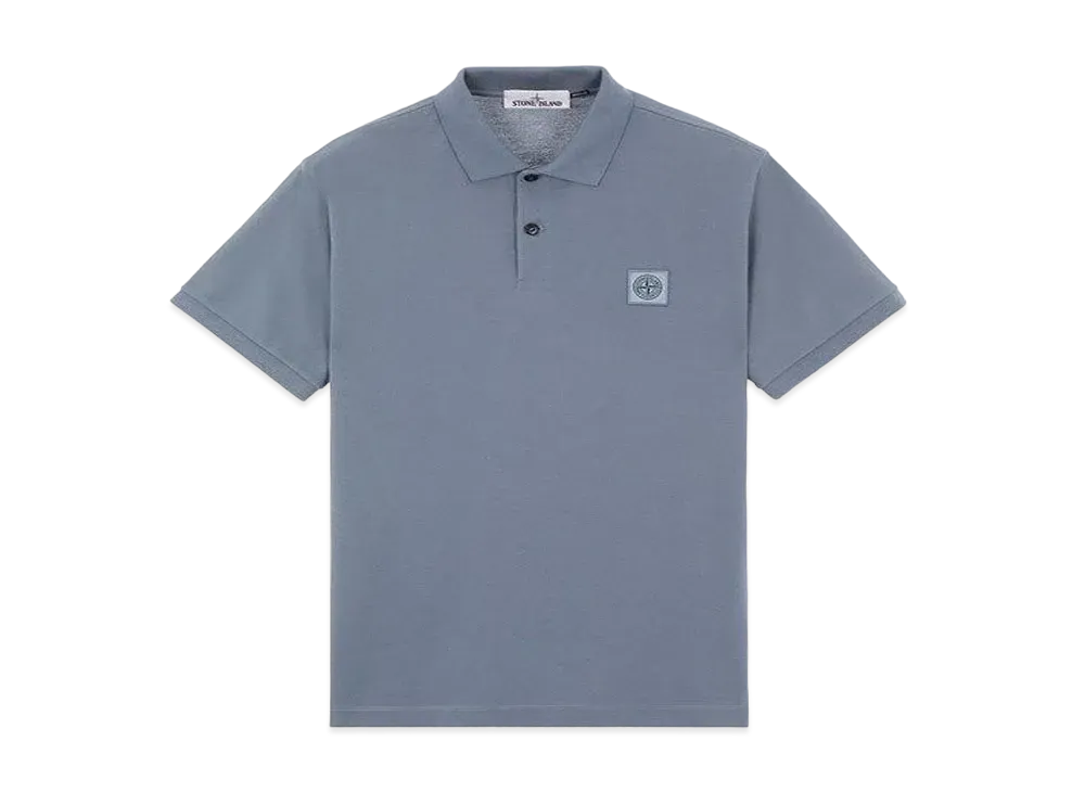 Stone Island 22R39 50/2 COTTON PIQUE_REGULAR FIT "Pastel Blue"