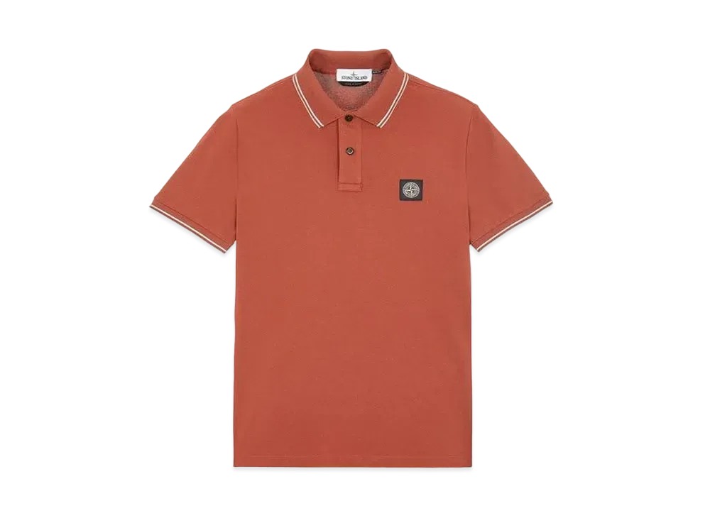 Stone Island 22S18 STRETCH COTTON PIQUE_SLIM FIT "Brick Red"