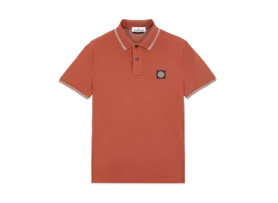 Stone Island 22S18 STRETCH COTTON PIQUE_SLIM FIT "Brick Red"