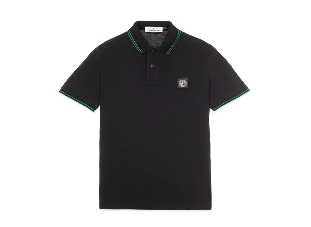 Stone Island 22S18 STRETCH COTTON PIQUE_SLIM FIT "Black"