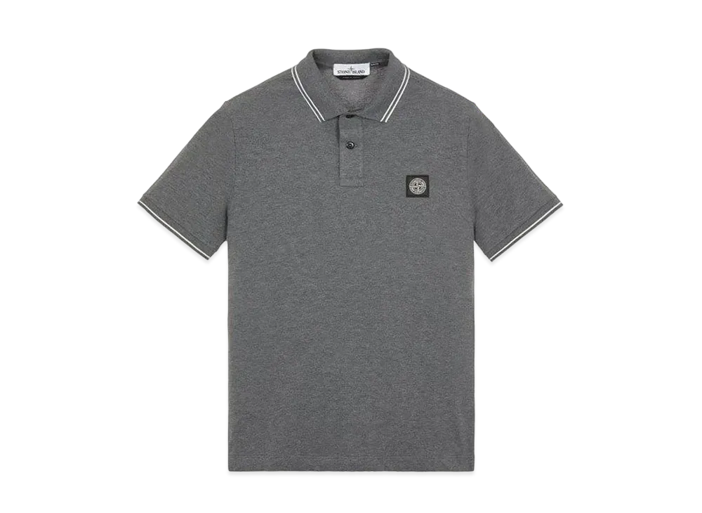 Stone Island 22S18 STRETCH COTTON PIQUE_SLIM FIT "Dark Grey Malange"
