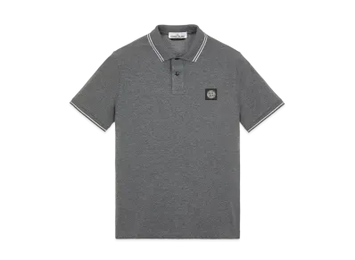 Stone Island 22S18 STRETCH COTTON PIQUE_SLIM FIT "Dark Grey Malange"