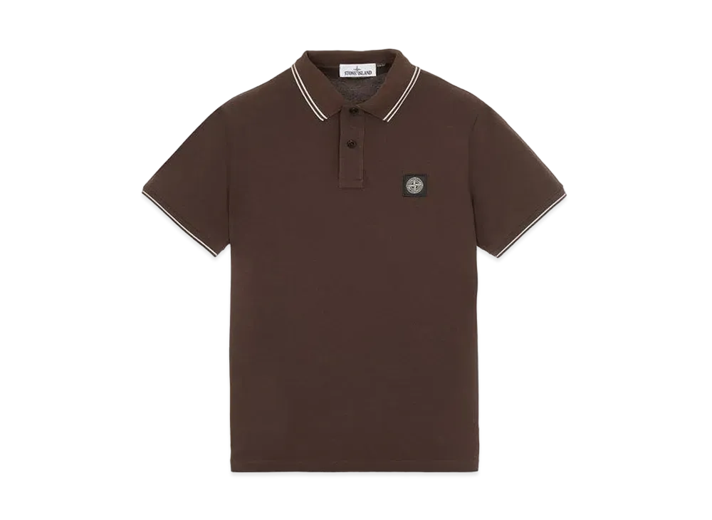Stone Island 22S18 STRETCH COTTON PIQUE_SLIM FIT "Dark Brown"