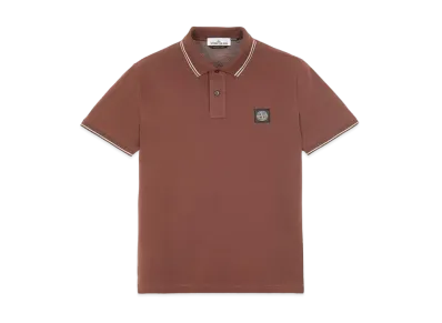Stone Island 22S18 STRETCH COTTON PIQUE_SLIM FIT "Mahogany Brown"