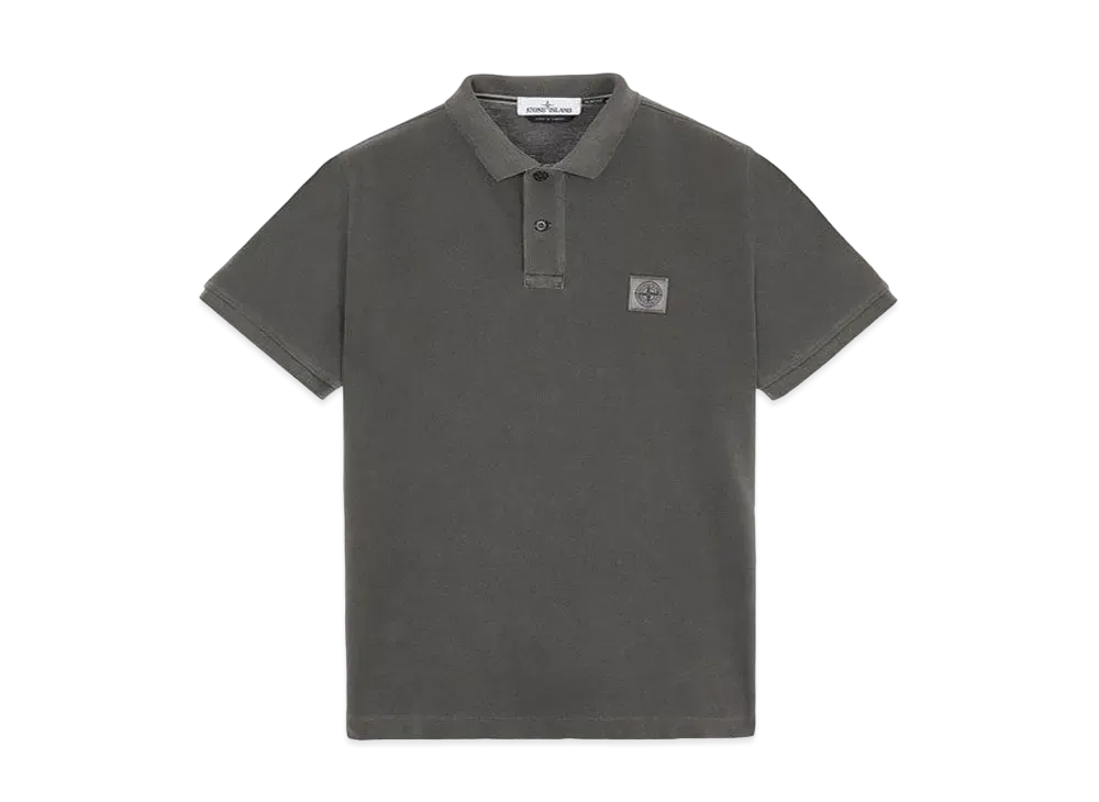 Stone Island 22S67 COTTON PIQUE PIGMENT DYED_SLIM FIT "Steel Grey"