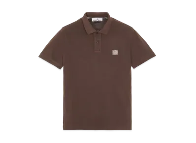 Stone Island 22S67 COTTON PIQUE PIGMENT DYED_SLIM FIT "Dark Brown"