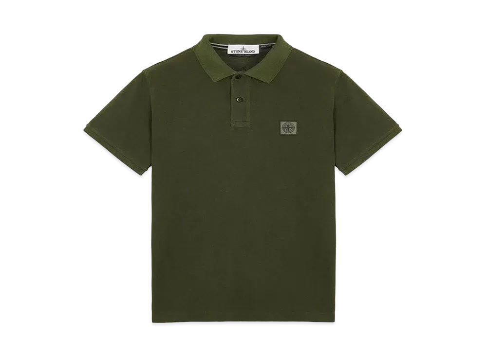 Stone Island 22S67 COTTON PIQUE PIGMENT DYED_SLIM FIT "Sage Green"