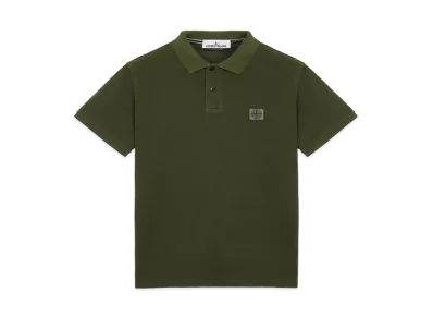 Stone Island 22S67 COTTON PIQUE PIGMENT DYED_SLIM FIT "Sage Green"