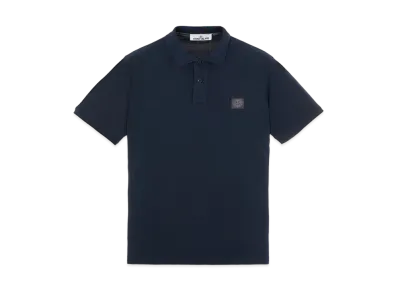 Stone Island 22S67 COTTON PIQUE PIGMENT DYED_SLIM FIT "Ink Blue"
