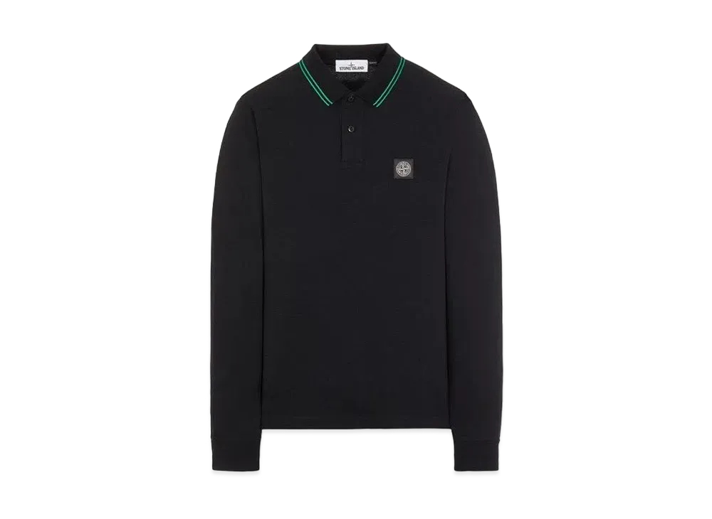Stone Island 2SS18 STRETCH COTTON PIQUE_SLIM FIT "Black"