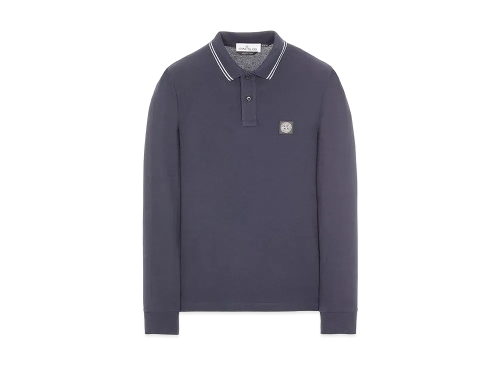 Stone Island 2SS18 STRETCH COTTON PIQUE_SLIM FIT "Blue"