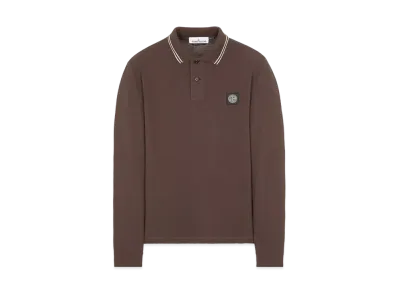Stone Island 2SS18 STRETCH COTTON PIQUE_SLIM FIT "Dark Brown"