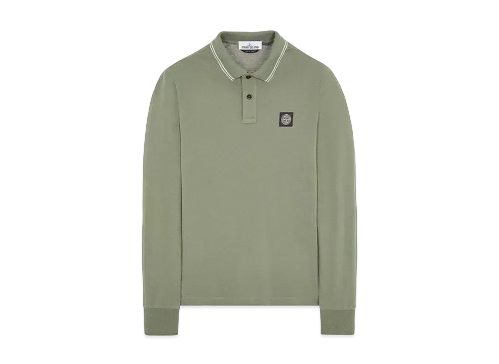Stone Island 2SS18 STRETCH COTTON PIQUE_SLIM FIT "Sage Green"