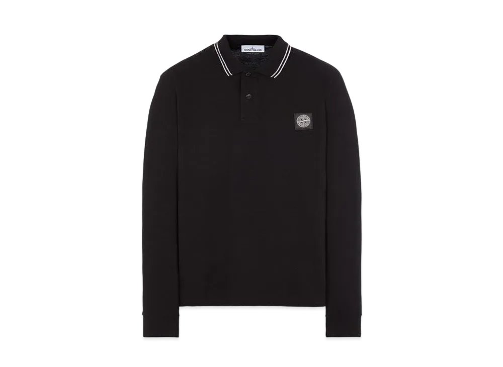 Stone Island 2SS18 STRETCH COTTON PIQUE_SLIM FIT "Black"