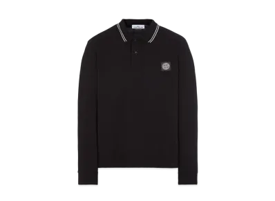 Stone Island 2SS18 STRETCH COTTON PIQUE_SLIM FIT "Black"
