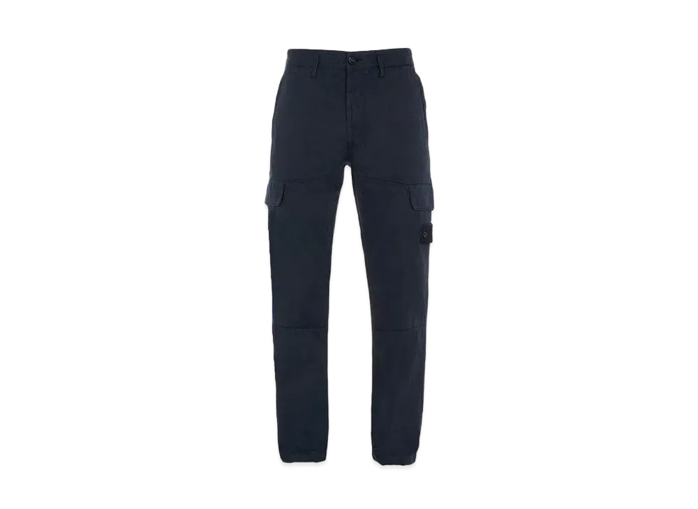 Stone Island 312F2 STRETCH COTTON WOOL SATIN_GHOST PIECE - REGULAR TAPERED FIT "Blue"