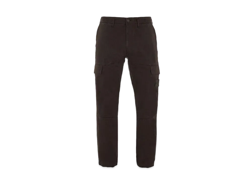 Stone Island 312F2 STRETCH COTTON WOOL SATIN_GHOST PIECE - REGULAR TAPERED FIT "Dark Brown"