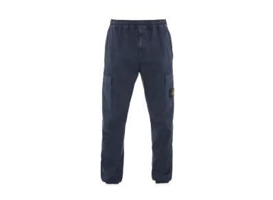 Stone Island 313L1 STRETCH BROKEN TWILL COTTON_'OLD' EFFECT_REGULAR TAPERED FIT "Blue"