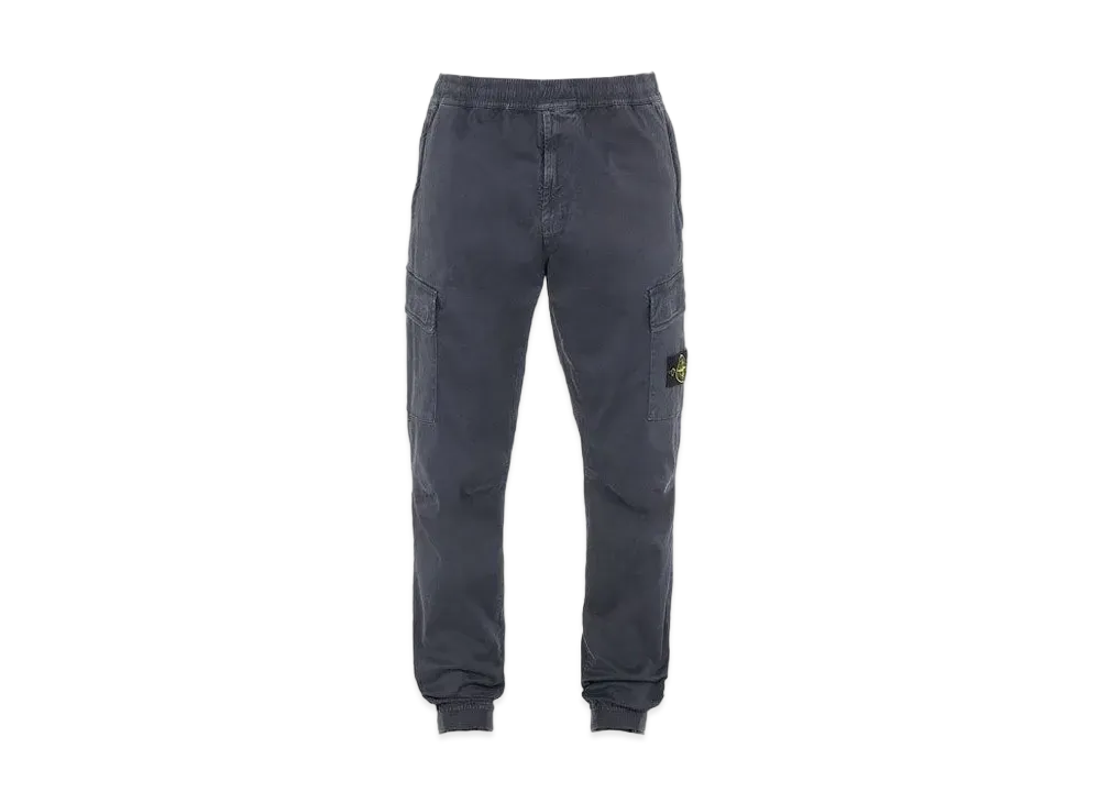 Stone Island 313L1 STRETCH BROKEN TWILL COTTON_'OLD' EFFECT_REGULAR TAPERED FIT "Steel Grey"