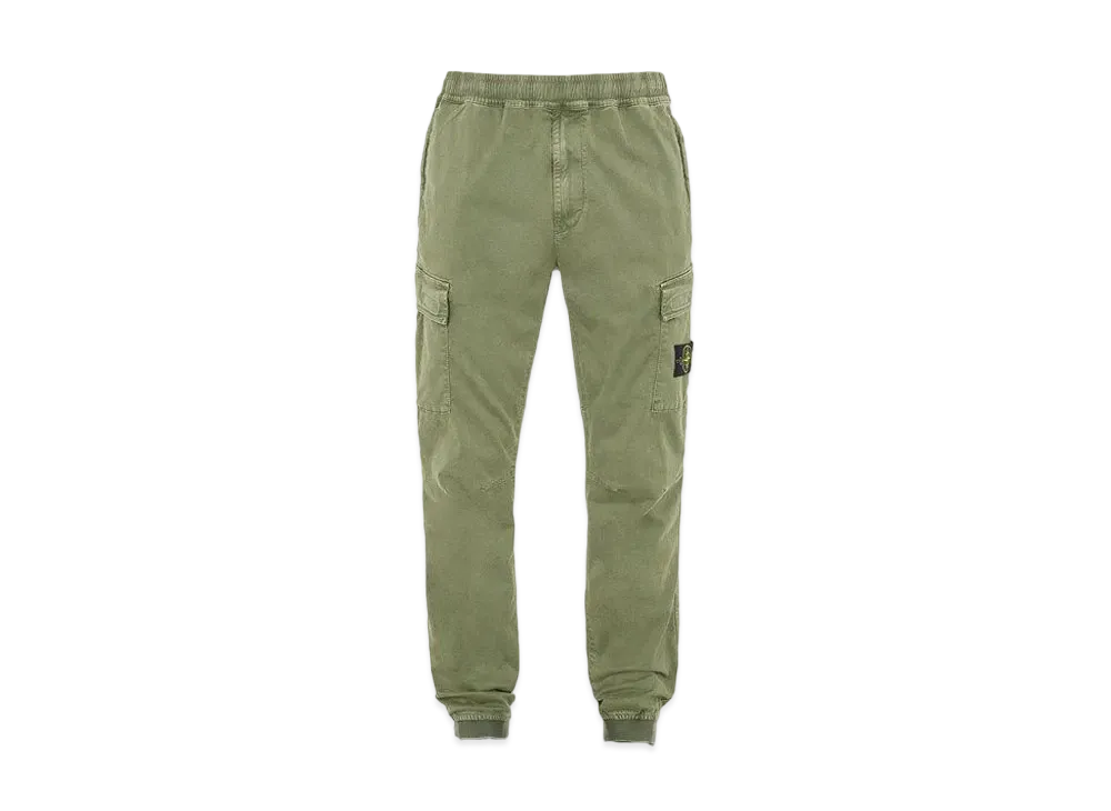 Stone Island 313L1 STRETCH BROKEN TWILL COTTON_'OLD' EFFECT_REGULAR TAPERED FIT "Sage Green"