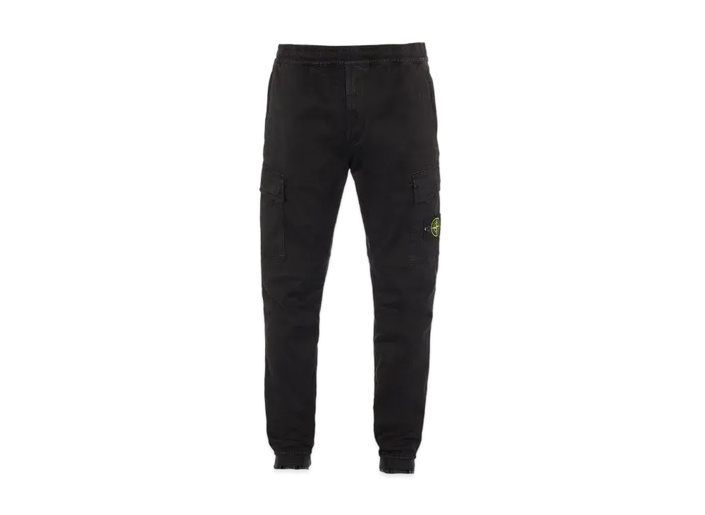 Stone Island 313L1 STRETCH BROKEN TWILL COTTON_'OLD' EFFECT_REGULAR TAPERED FIT "Black"