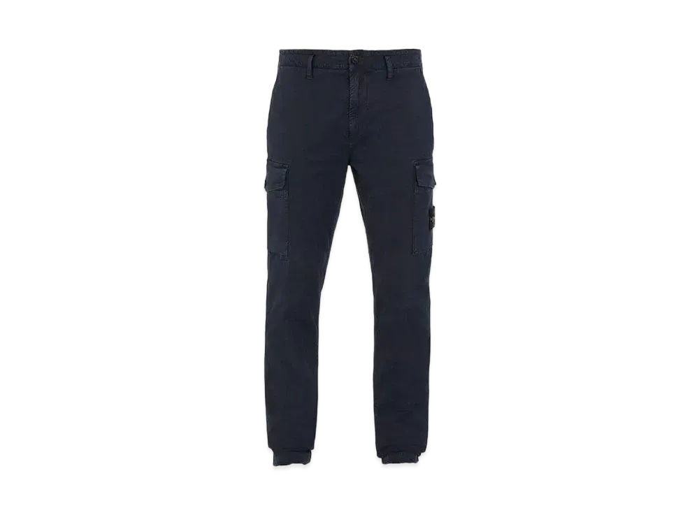 Stone Island 318L1 STRETCH BROKEN TWILL COTTON_'OLD' EFFECT_SLIM FIT "Blue"