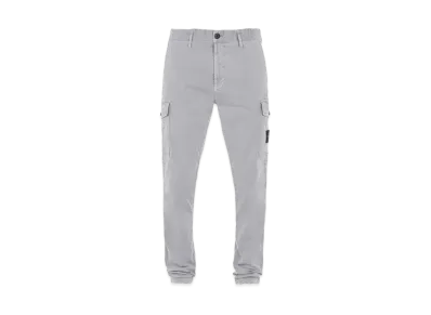 Stone Island 318L1 STRETCH BROKEN TWILL COTTON_'OLD' EFFECT_SLIM FIT "Pearl Grey"