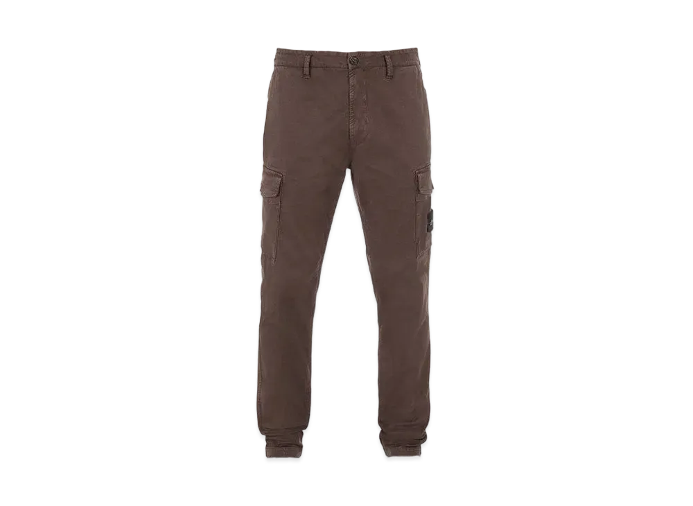 Stone Island 318L1 STRETCH BROKEN TWILL COTTON_'OLD' EFFECT_SLIM FIT "Dark Brown"