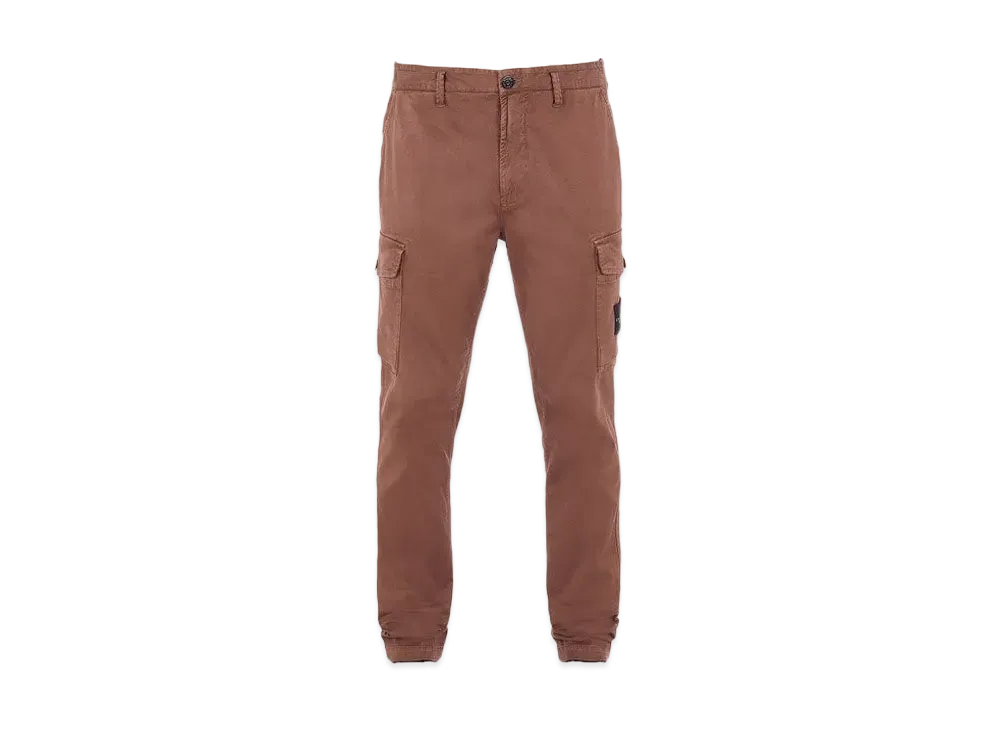 Stone Island 318L1 STRETCH BROKEN TWILL COTTON_'OLD' EFFECT_SLIM FIT "Mahogany Brown"