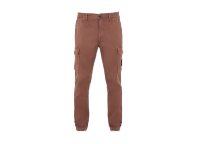 Stone Island 318L1 STRETCH BROKEN TWILL COTTON_'OLD' EFFECT_SLIM FIT "Mahogany Brown"
